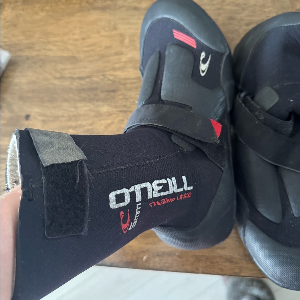 O'Neill Black and Red Surf Booties